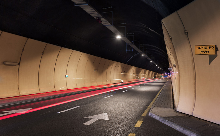 מנהרות הכרמל - נסיעה בתוך המנהרה