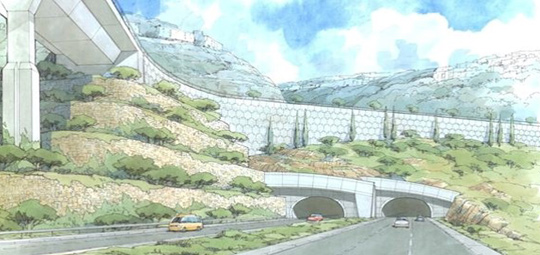 סרטוט מתוך תכנון המנהרה